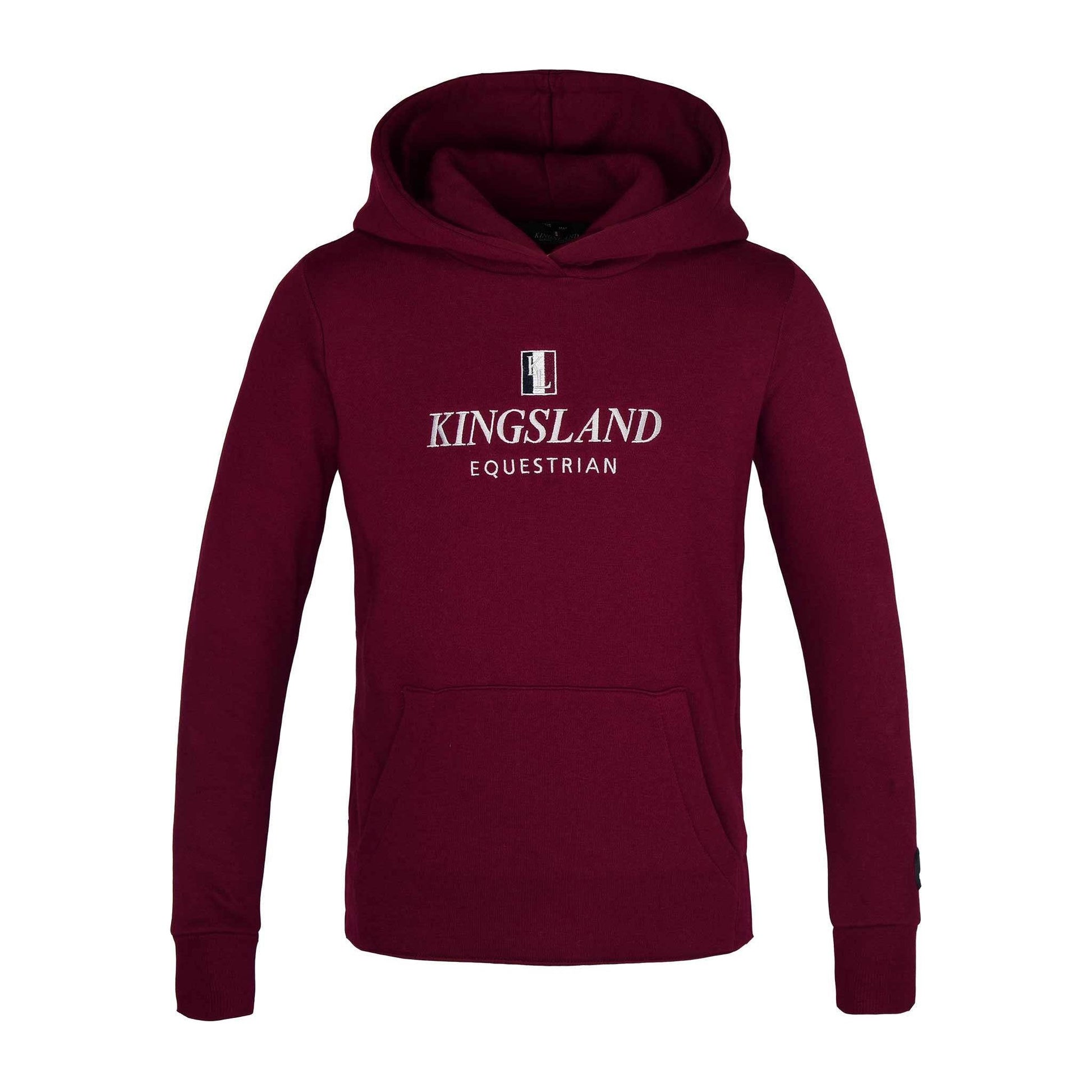Burgunder hettegenser med Kingsland-logo foran